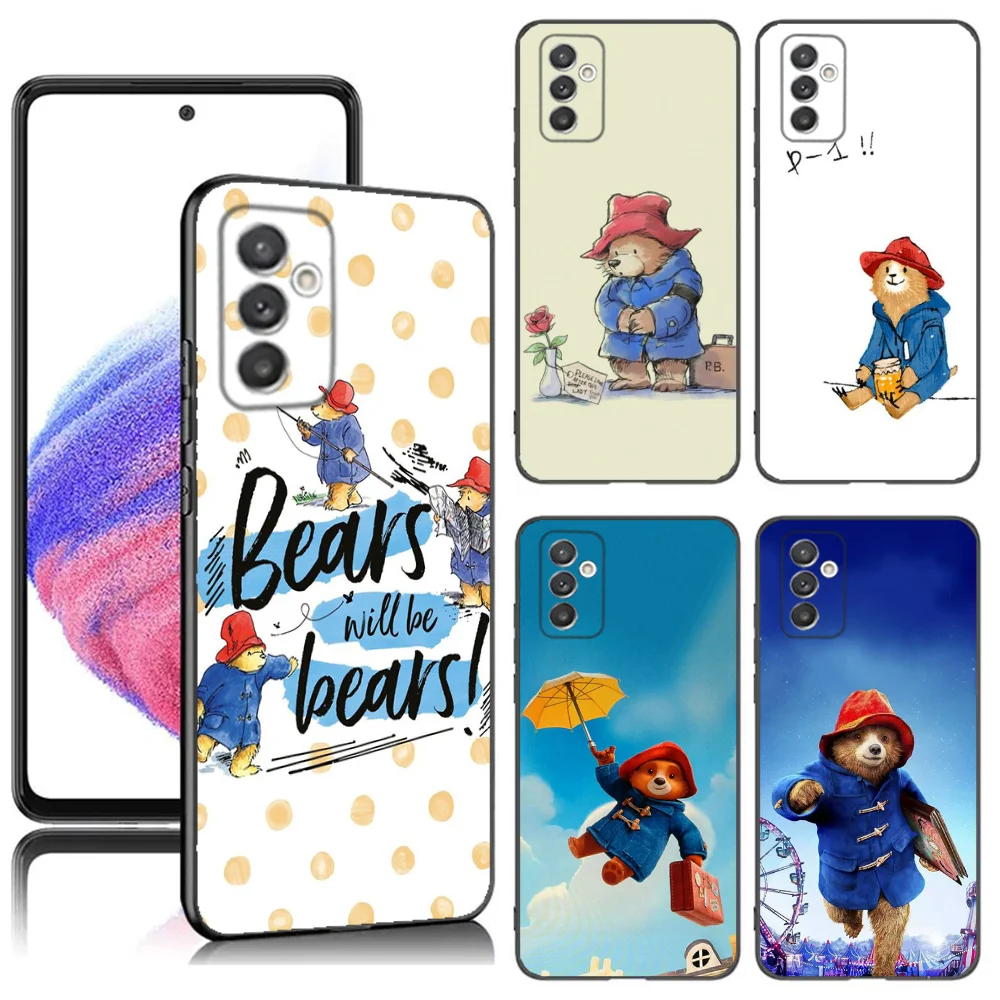 Bear P-Paddington Movie Phone Case For Samsung S24,23,22,30,21,10,9,Ultra,Plus,Lite,FE,5G Black Soft Case