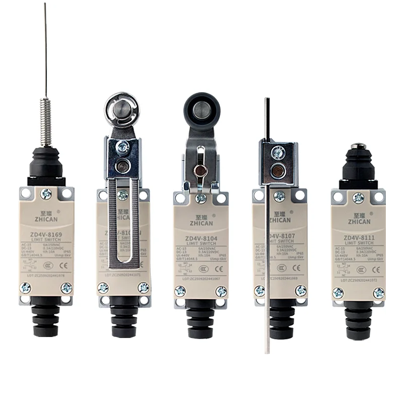 ZHICAN Travel limit switch 8018/8104-N adjustable roller swing arm micro-motion self-reset contact small limit switch
