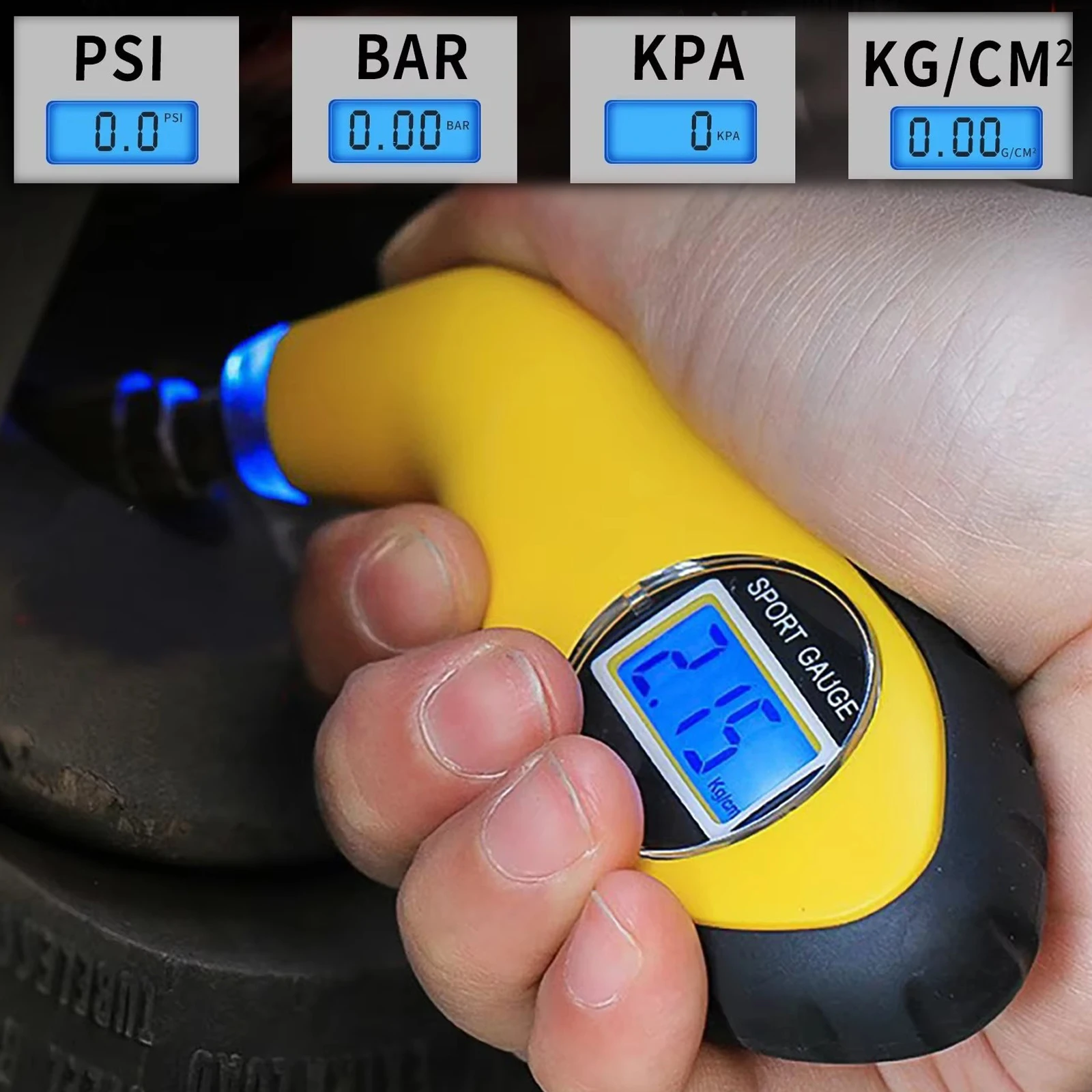 Car Motorcycle Tire Pressure Digital Meter Diagnostic Tool Portable Mini Car Styling Detector Tyre Pressure Gauge LCD Display