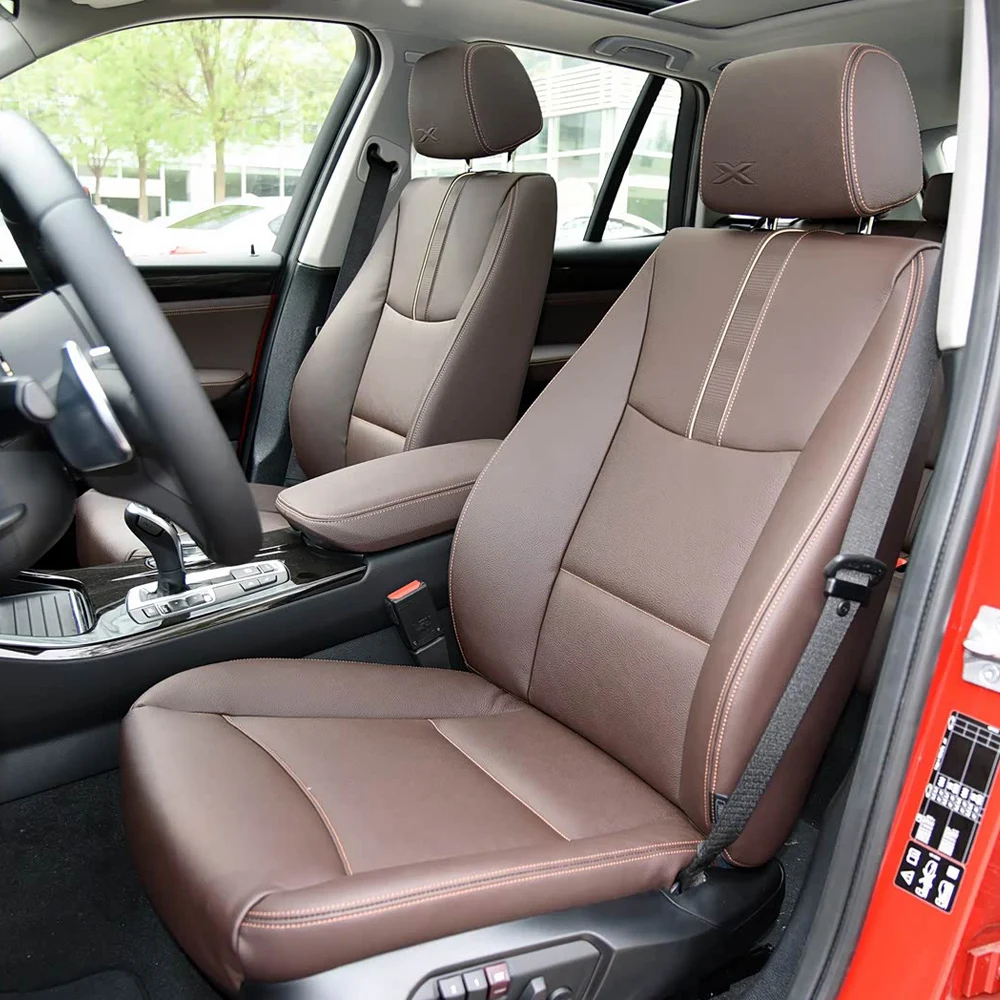 Custom Front Row 2 Seats Car Seat Cover For BMW X3 2012 2013 2014 2015 2016 2017 x3 PU Leather Cushion Full Set Car Seat Covers