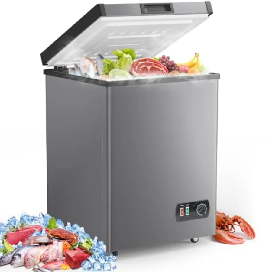 

Нагрудная морозильная камера — компактная глубокая морозильная камера объемом 4,2 куб. фута с быстрым охлаждением, удобный шкив, идеально подходящий для небольшой морозильной камеры для кухонной гостиной.