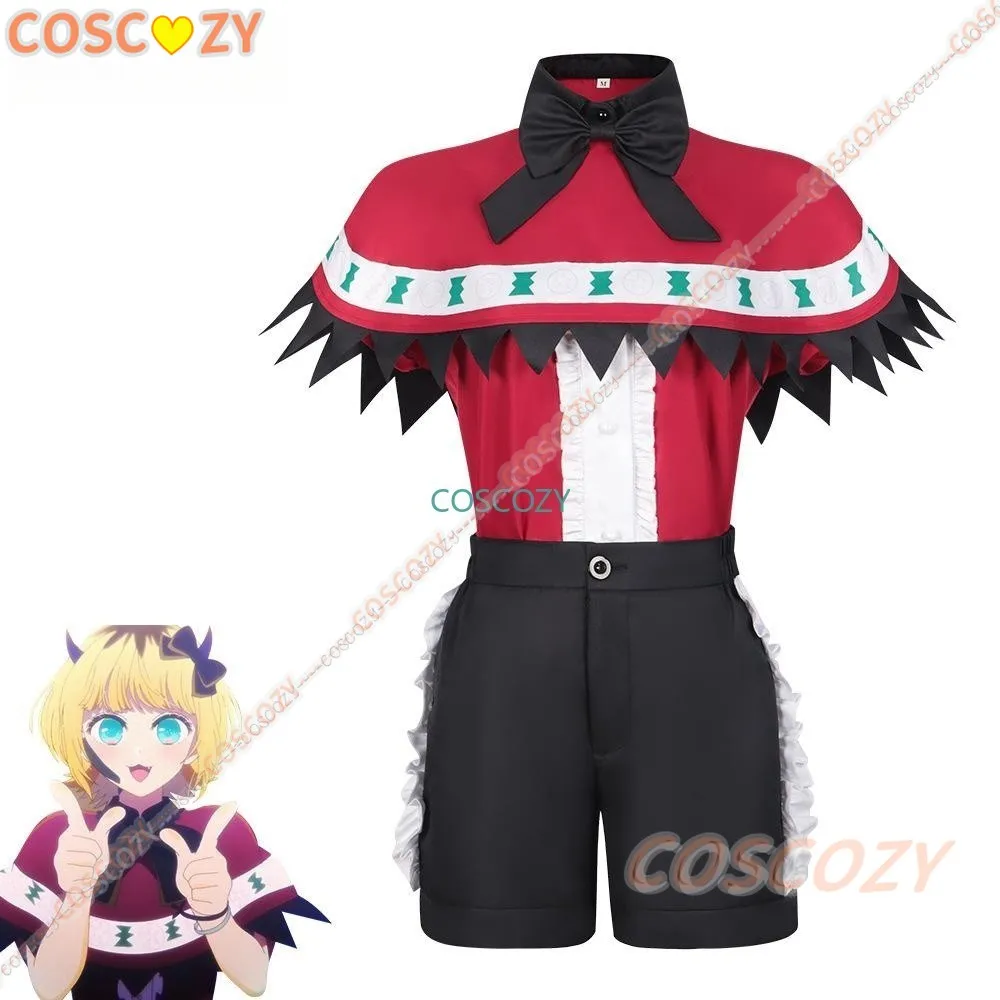 Disfraz de Cosplay de Anime Oshi No Ko Memu Cho para mujer, peluca, faldas, uniforme, traje de escenario rojo, trajes de fiesta de Halloween, nuevo