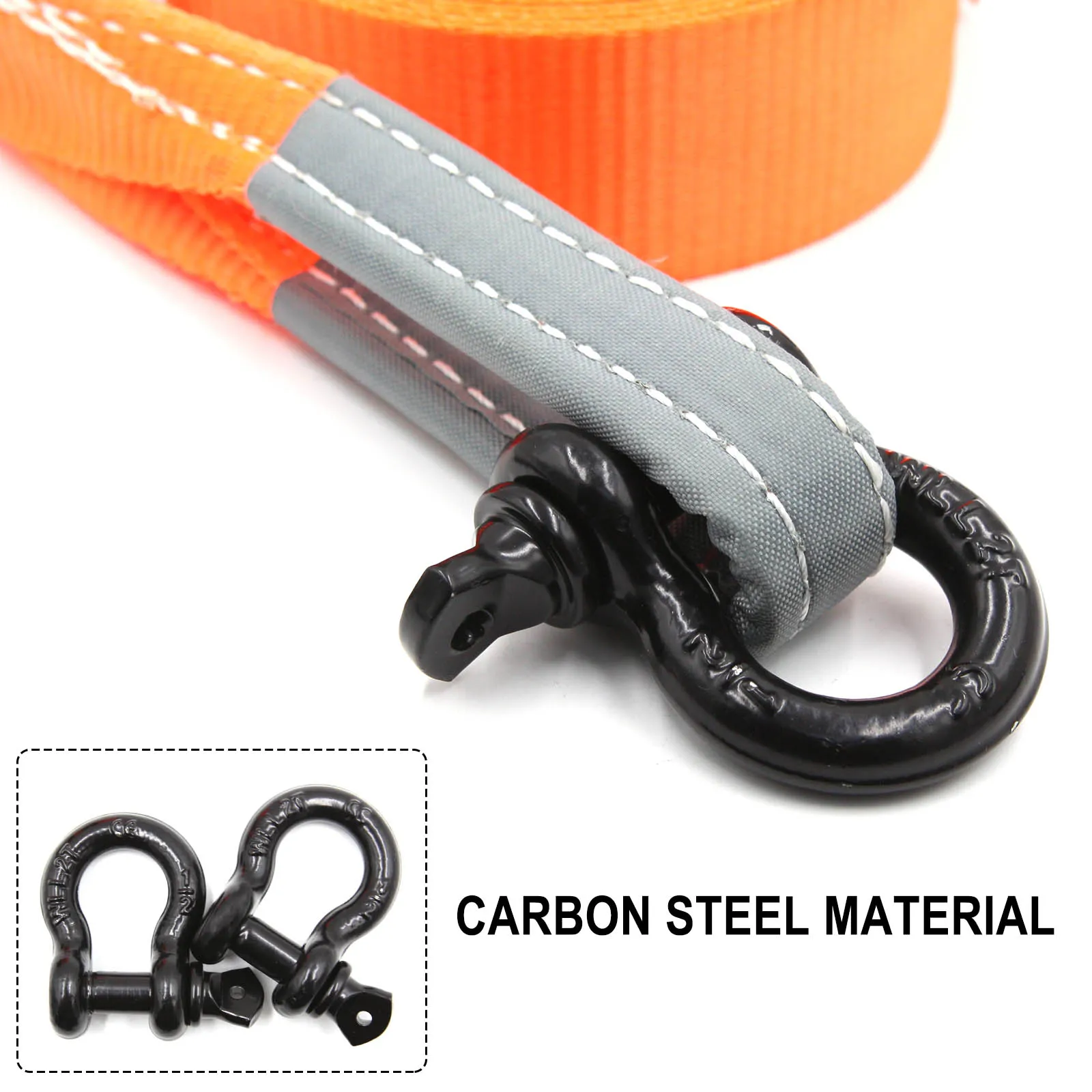 5M Heavy Duty 5 Ton Car Tow Cable Towing Pull Rope Strap Hooks Van Road Recovery For Heavy Duty Car Emergency