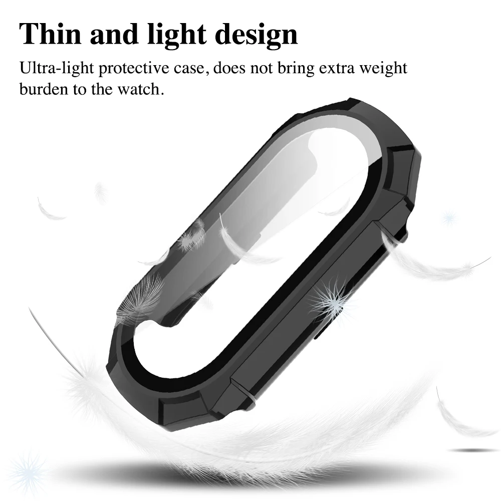 For Xiaomi Mi Band 8 Shell Film Integrated Protective Case Screen Protector Tempered Glass Cover Miband 8 Accessory For Bumper