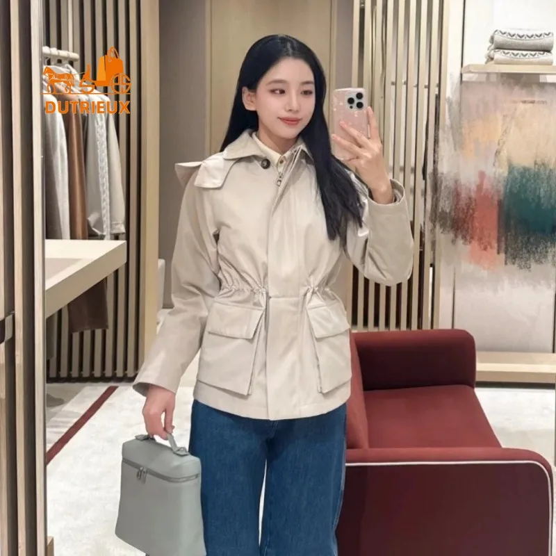 

2025 New Autumn and Winter Women's Cashmere Windbreaker Hooded Coat, Fashionable and Elegant Warm Women's Short Jacket