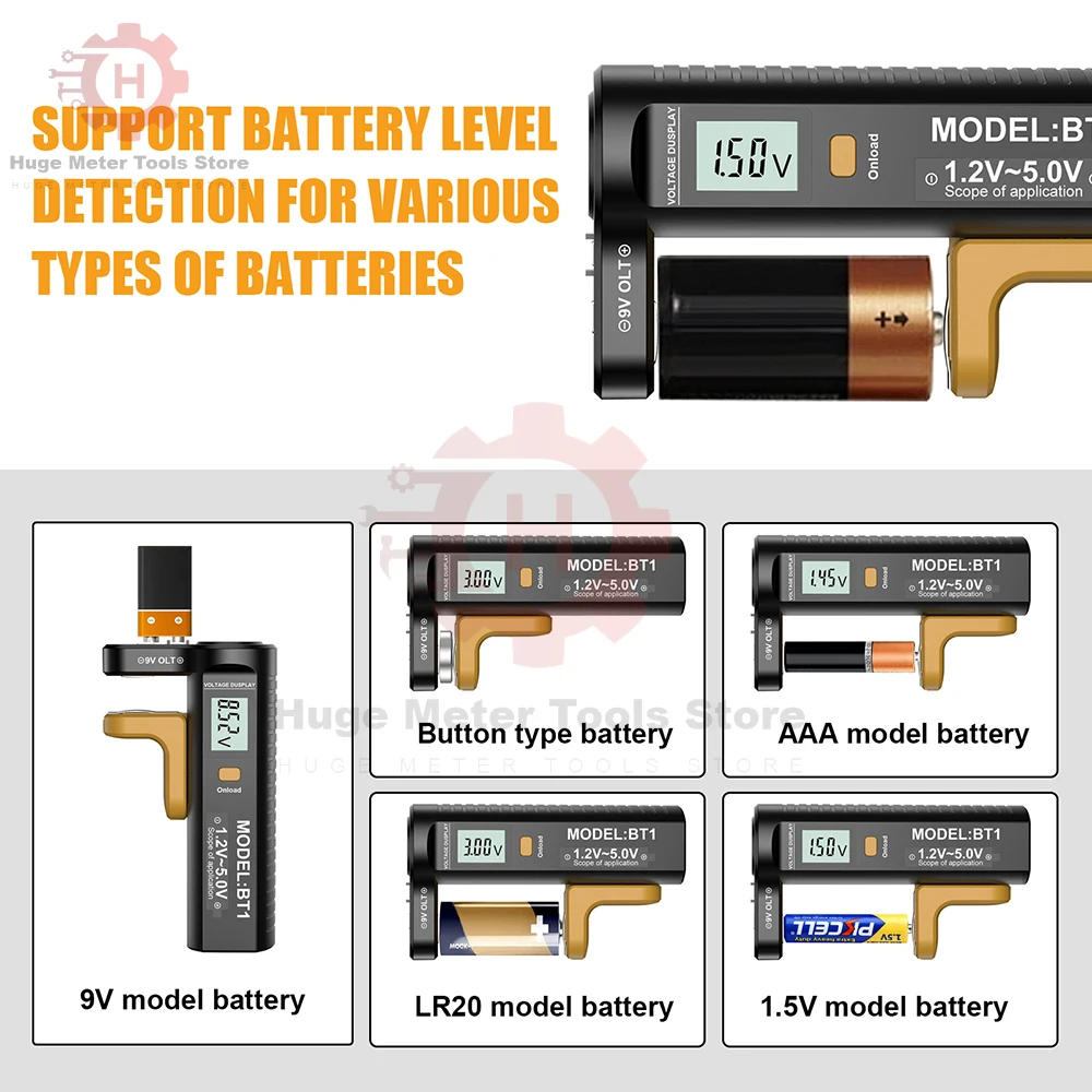 New Battery Tester Battery Level Tester AA AAA CD 9V 1.5V Button Cell Voltage Battery Voltage Tester No Need Power Supply