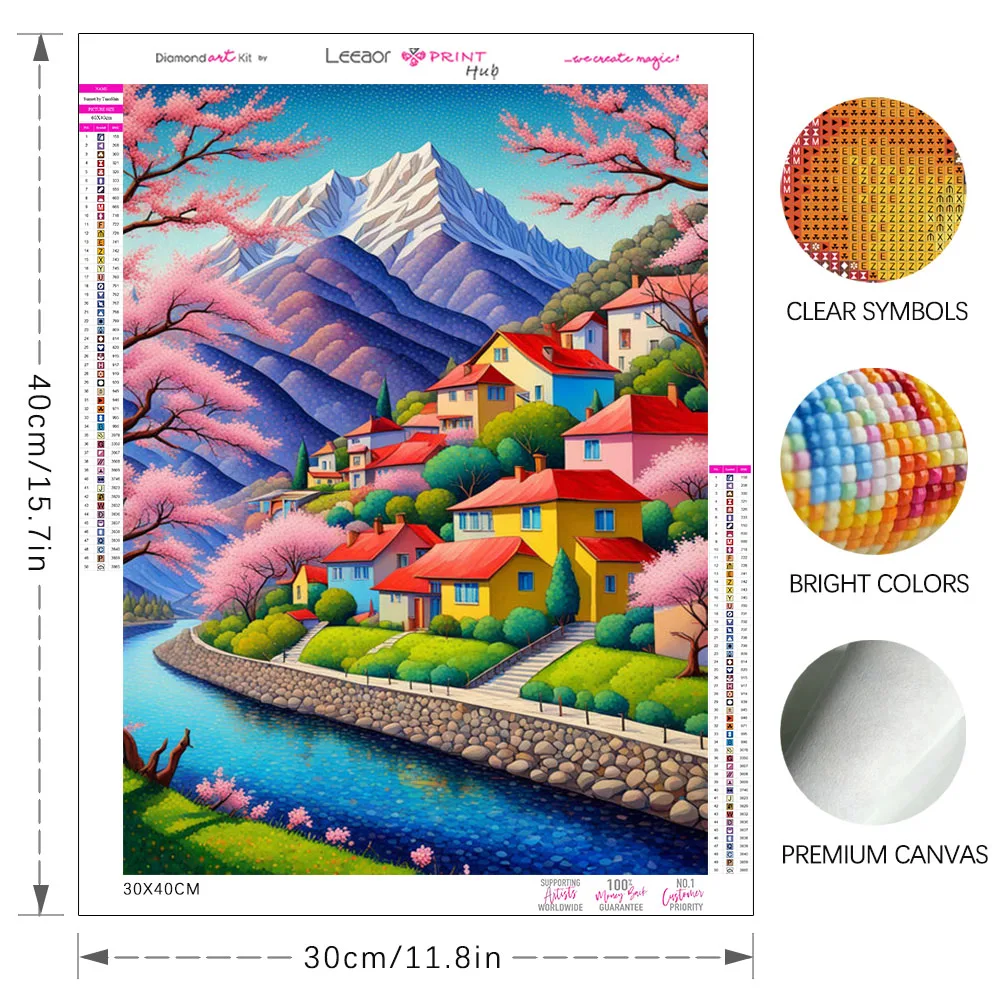 Colorful Village Diamond Painting New Full Diamond Mosaic DIY Seasonal Scenery Embroidery Cross Stitch Kits Home Wall Decor Gift