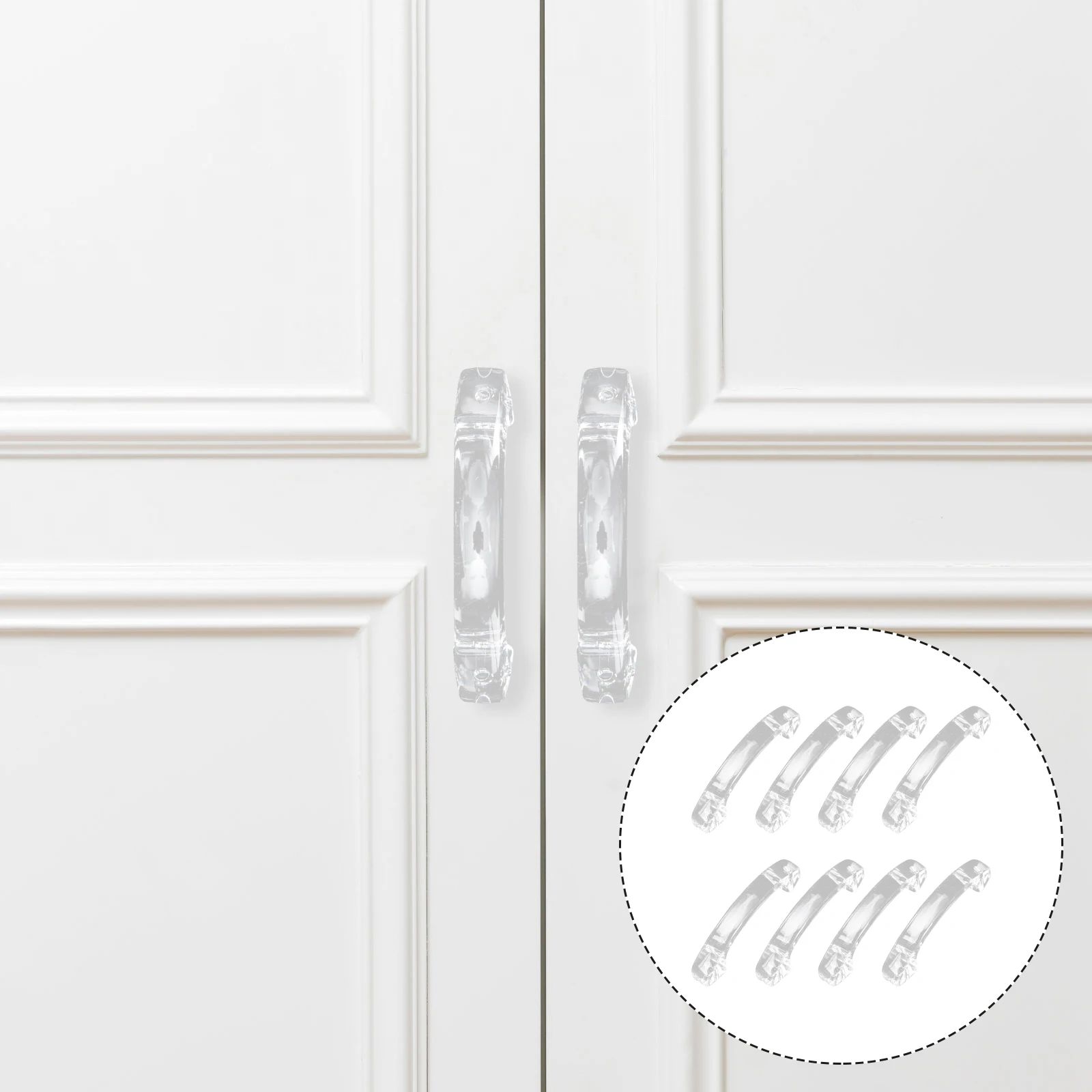 

8 Pcs Arched Handle Wardrobe Knobs Versatile Ring Acrylic Closet Drawer Handles