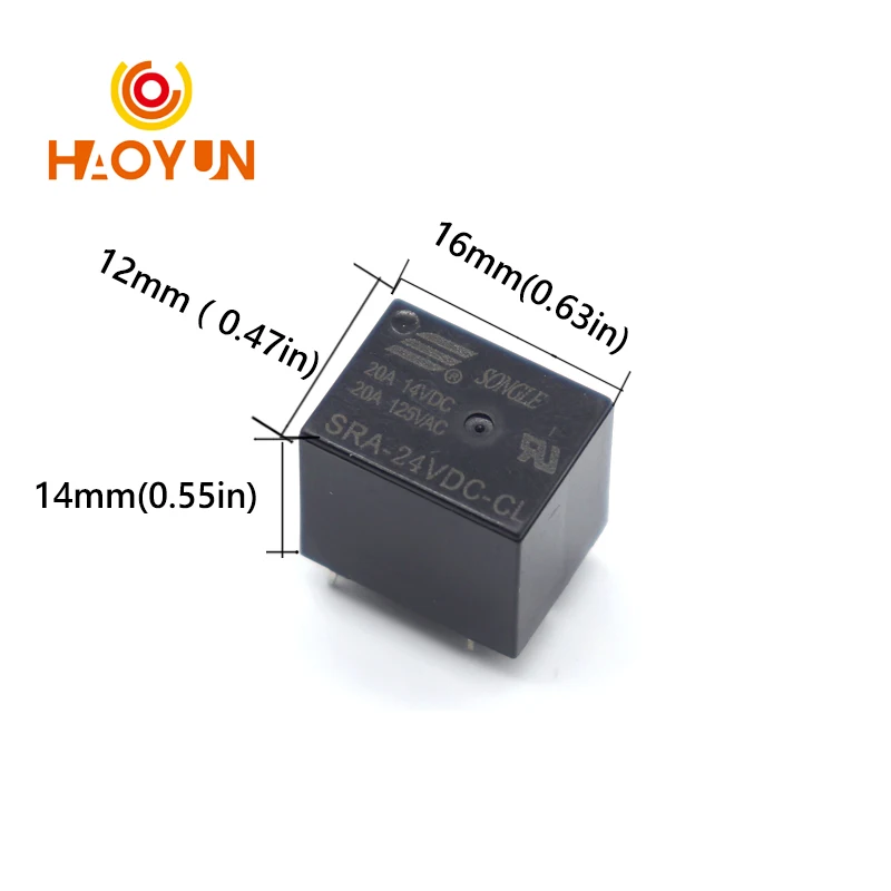 【5-1PCS】5V 12V 24V 20A DC Power Relay SRA-05VDC-AL SRA-12VDC-CL SRA-24VDC-CL 4Pin 5Pin PCB Type In Stock Black Automobile Relay