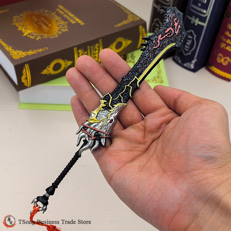 22CM Naraka Bladepoint Game Peripheral Metal Broad Blade Wolf Lord Replica Miniature Cosplay Cold Models Decorations Toy for Kid view 2