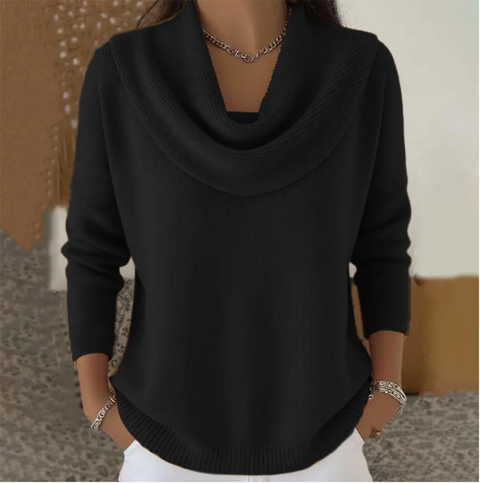 Women's 2026 Autumn/Winter Solid Color Long Sleeve Sweater Tops Fashionable And Stylish Knitwear for Ladies 10 S58941ade753040928b0fa9f18939ef50J