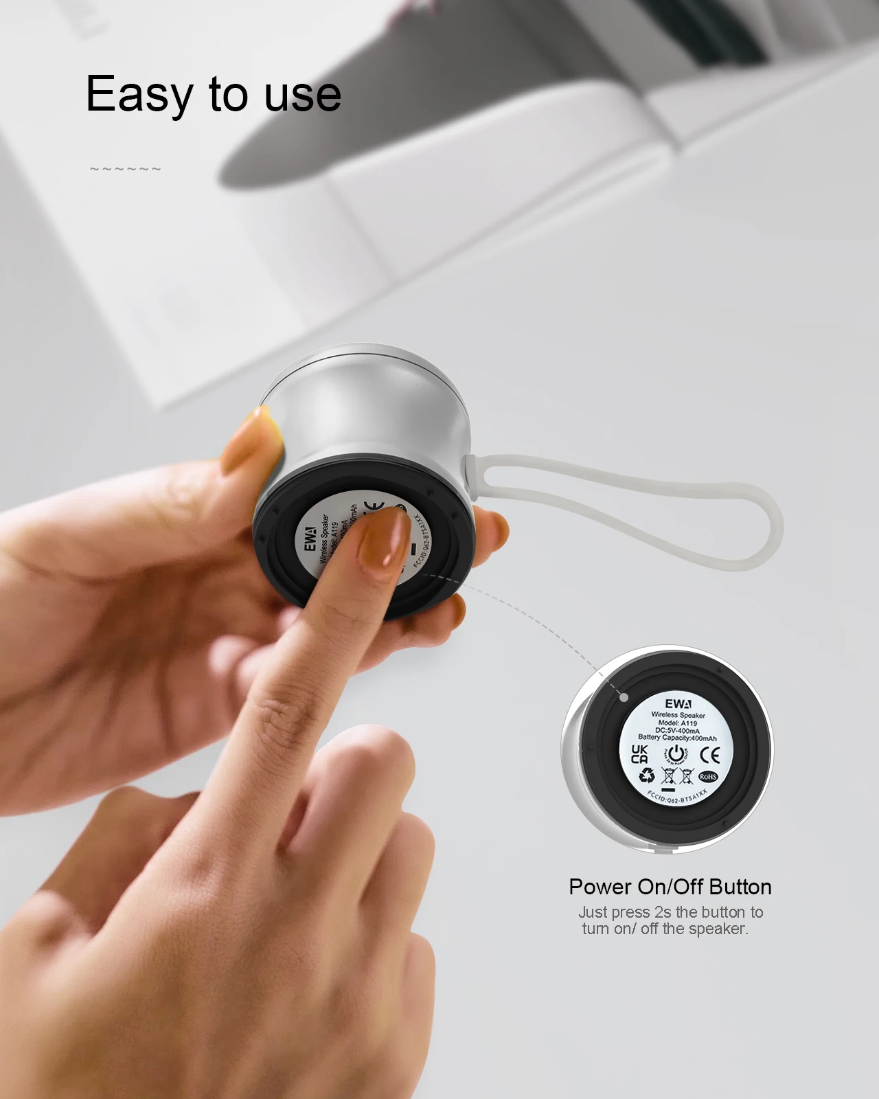 EWA A119 Mini altoparlante Bluetooth IPX7 impermeabile Tws altoparlante Stereo interconnesso in metallo Wireless Ultra lungo riproduci musica portatile