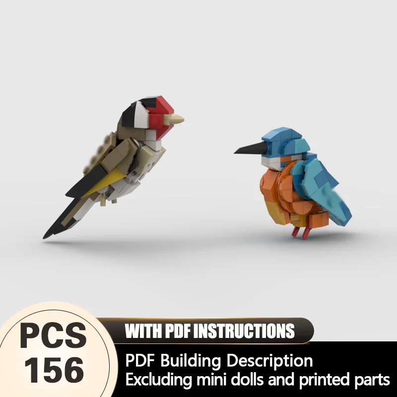 

Creators Animal Series Model MOC Building Bricks Kingfisher & Goldfinch Modular Technology Gifts Holiday Assemble Children Toys