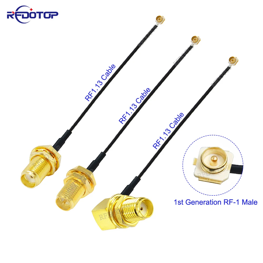 1Pcs SMA to IPX Cable SMA Female to U.FL IPX-1 Male Plug Connector WIFI Antenna RF Cable RF1.13 OD=1.13MM Pigtail Extension