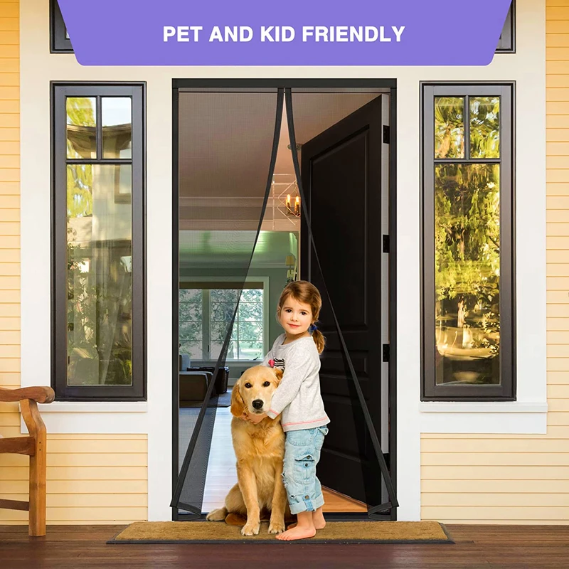 EROCACA Magnetic Door Screen Mosquito Net Curtain Fly Insect Automatic Closing Invisible Mesh For Kitchen indoor living room