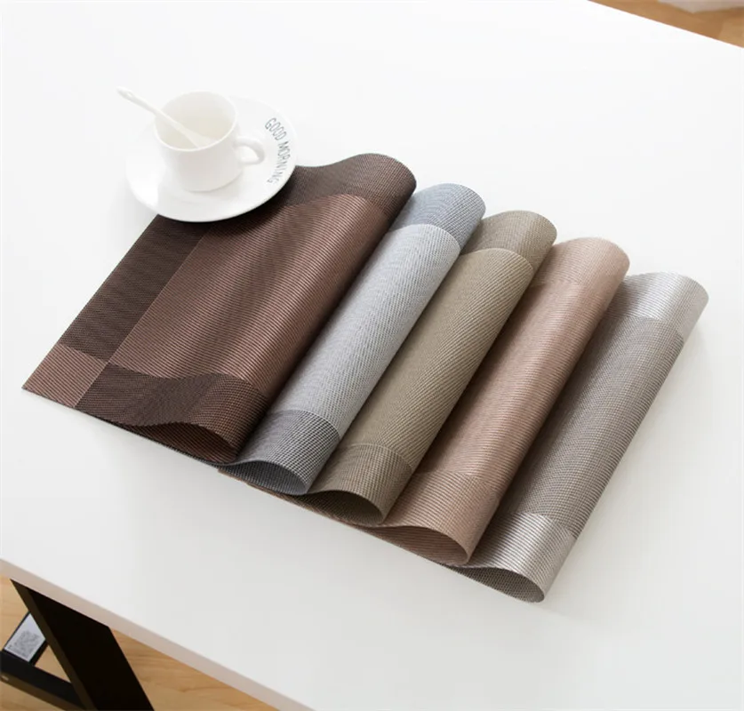 Washable Placemats PVC for Dining Table Mat Non-slip Placemat Set In Kitchen Accessories Cup Coaster Wine Pad Coasters Set