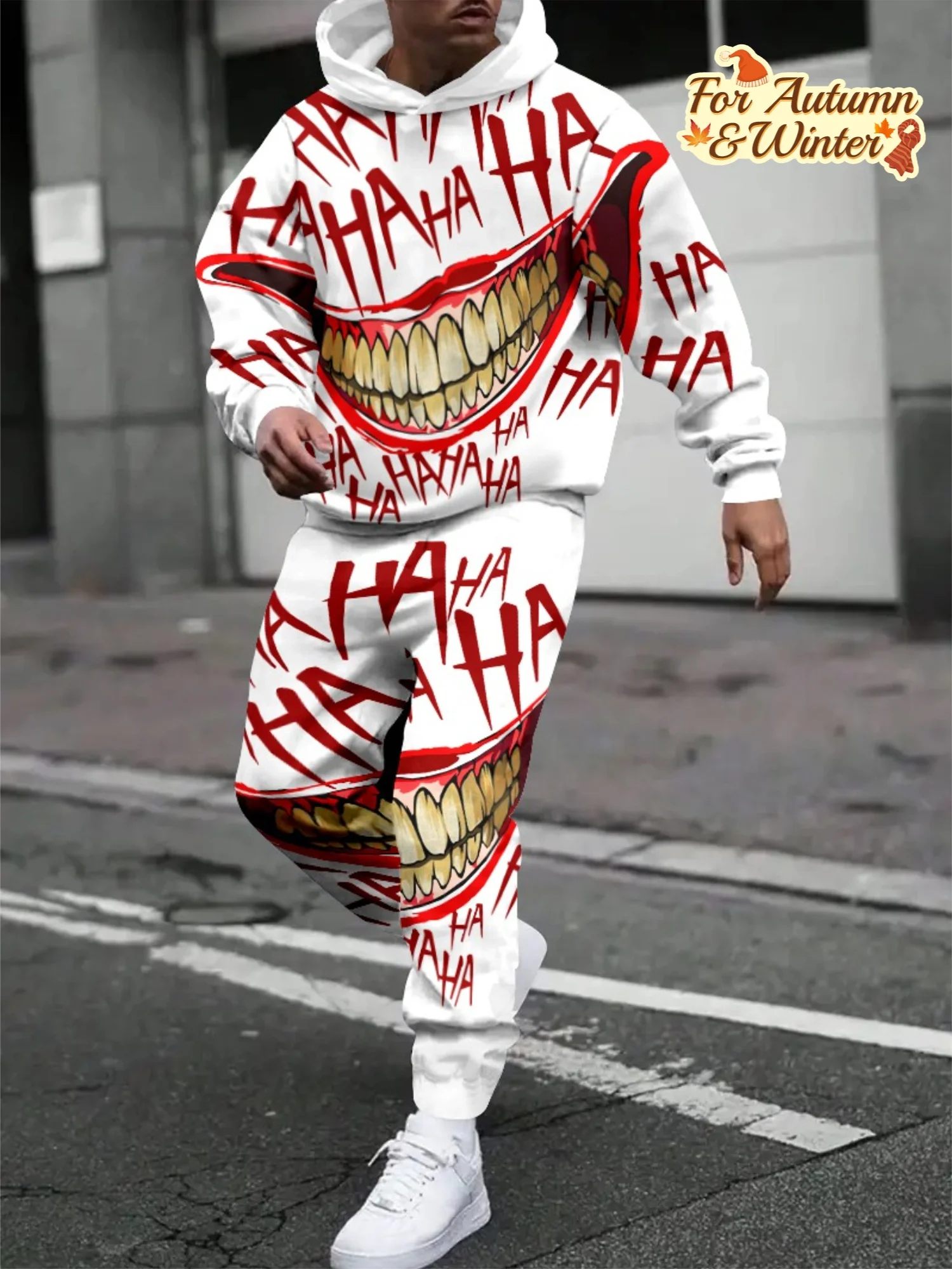 

2025 Ха-ха-джокер толстовка с 3D принтом толстовки Y2K модная мужская одежда спортивный костюм комплект из двух предметов толстовка костюм комплект из 2 упаковок