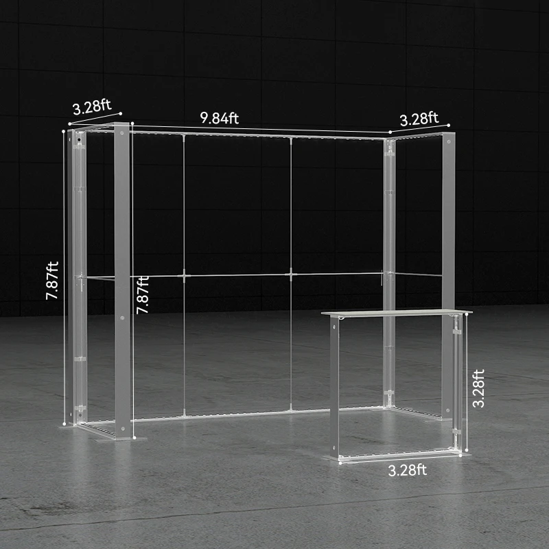 SEGO 10x8ft Small LED Advertising Trade Show Booth Easy Set up Modular Aluminum Exhibition Stands Display for Event view 4