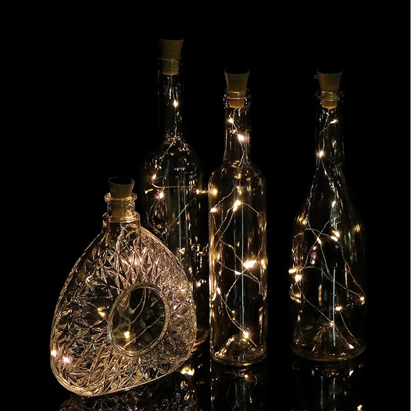 Solar Energy Wine Bottle Lights LED Strings Copper Wire Home Party Decoration