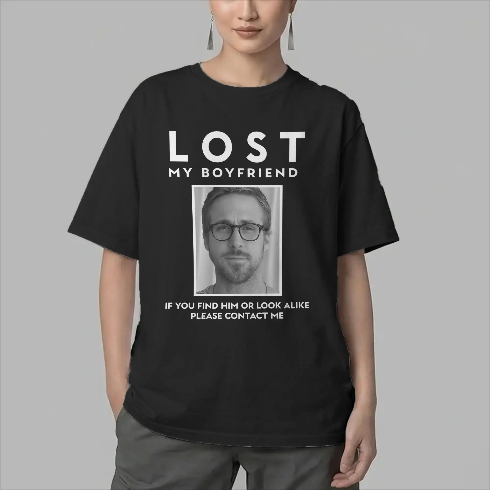 Ryan Gosling Actor T Shirts Men's  Pure Cotton Vintage T-Shirts Crew Neck  Tees Short Sleeve Clothing 4XL 5XL