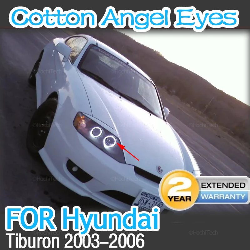 

Car-styling Dual color White Yellow LED Halo Rings Cotton Light For Hyundai Tiburon 2003-2006 LED SMD Angel Eyes Kit Lamps