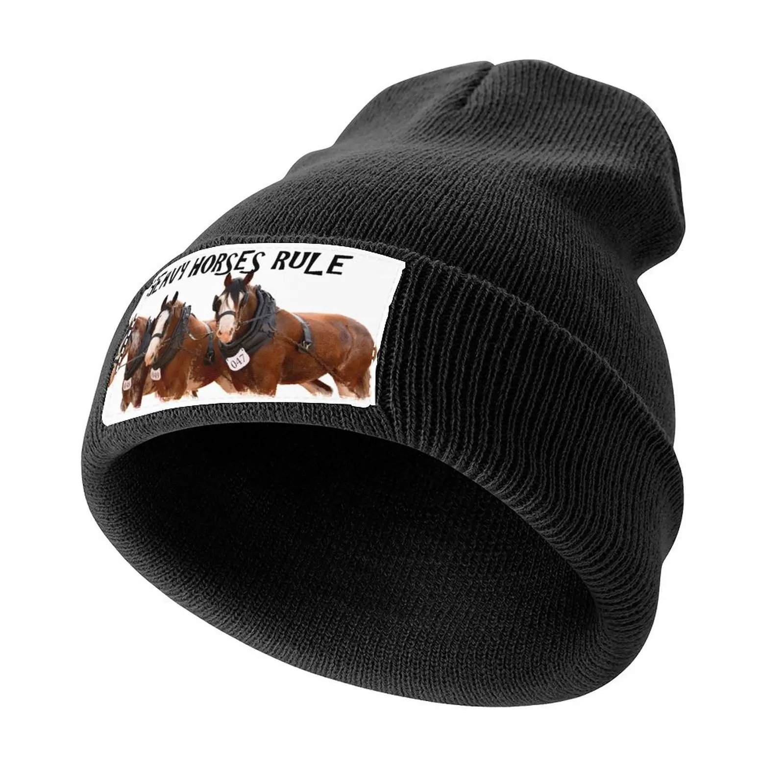 HEAVY HORSES, DRAFT HORSES, CLYDESDALE HORSES Knitted Cap western Hat Streetwear Golf Men Women's