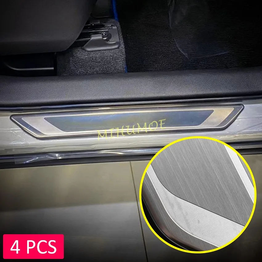 

Для Toyota Corolla Cross 2022-2026: 4 накладки из нержавеющей стали на пороги автомобиля, защитные накладки-отбойники