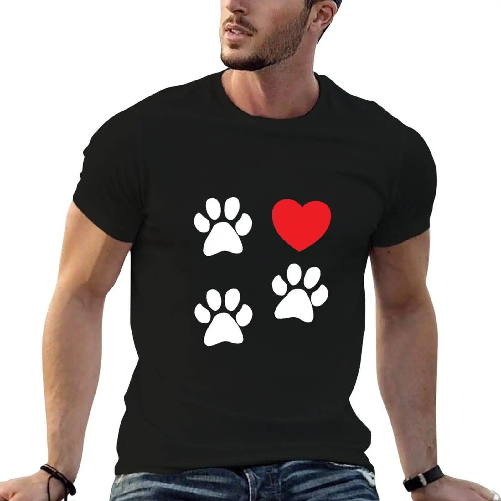 

t shirt graphic Amputee man Love cotton shirts for 3-Legged print Paws Tripod t product T-Shirt Heart Dog man
