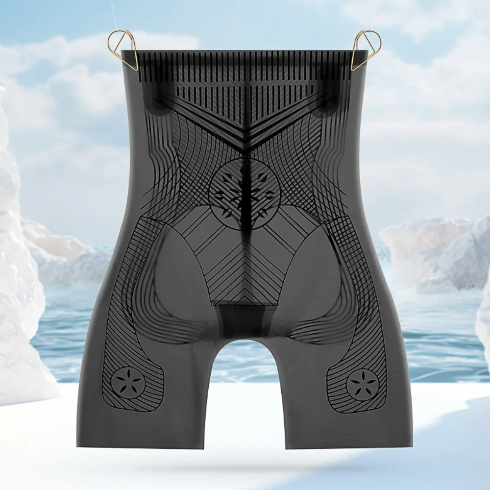 

High Waist Ice Silk Girdle Panties Trouser Legs Belly Contracting Postpartum Body Shaper Shapewear Waist Trainer