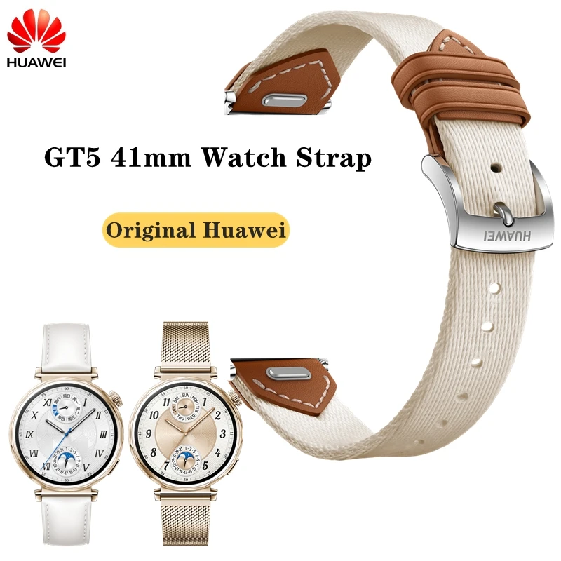 

Original Huawei GT5pro 42mm 18mm Leather Watch Band for Huawei GT5 GT4 41mm Nylon and Vegan Leather Composite Watch Strap