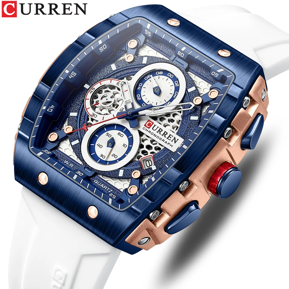 Curren 8442 Men Watch Date Business  Quartz Casual Wristwatch 6-Hand Chronograph Luxury Fashion  Relogio Masculino