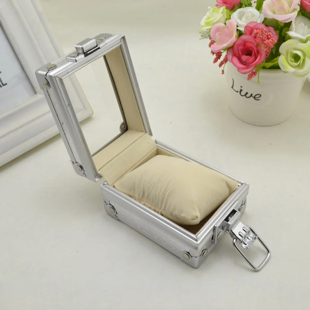

Metal Transparent Lid Watch Box For Men Women Business Personal Use Storage Display Case Jewelry Organizer Holder Gift