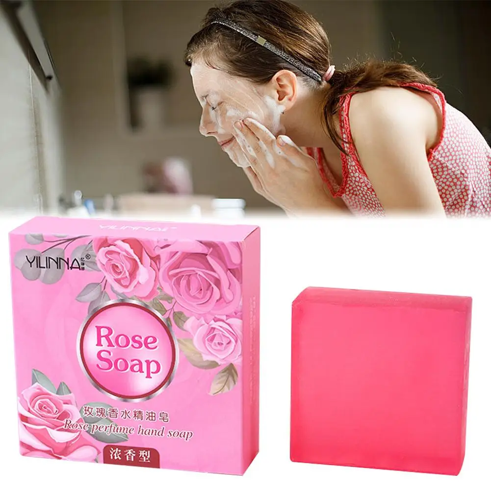 Pure Handmade Natural Rose Essential Oil Soap Women Fragrance Nourishing Long Soap Lasting Perfume Bathing Cleanser Body Health
