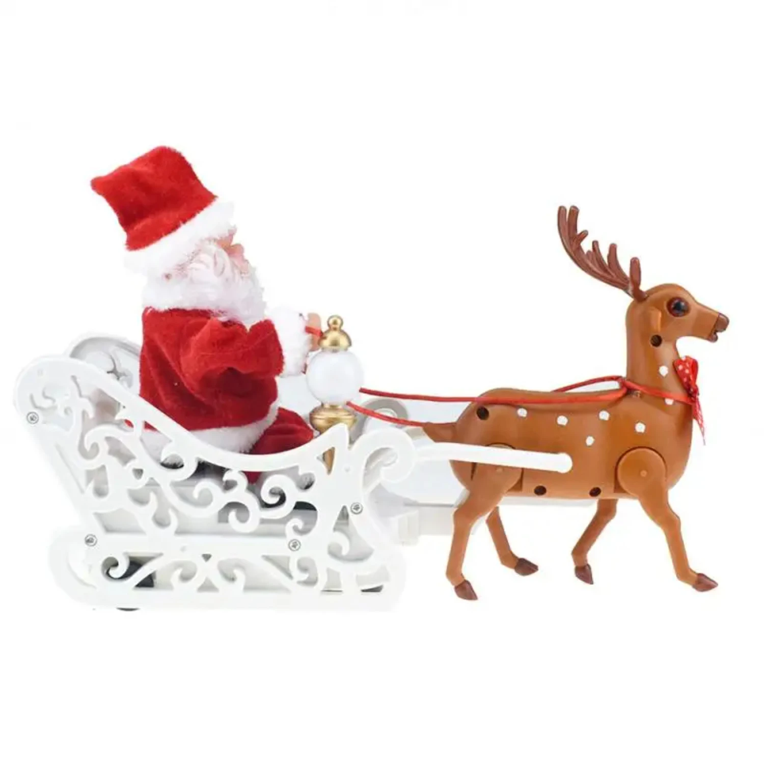 New Santa Claus Doll Elk Sled Toy Universal  Car With Music Children Kids Christmas  Toy Doll Home Xmas Decor