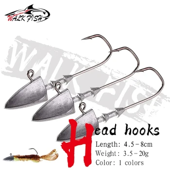 WALK FISH 5 Teile/los Dreieck Kopf Haken 3,5g 5g 7g 10g 14g 20g Schiff typ angelhaken weichen wurm jig Köder Haken Jig Kopf Haken