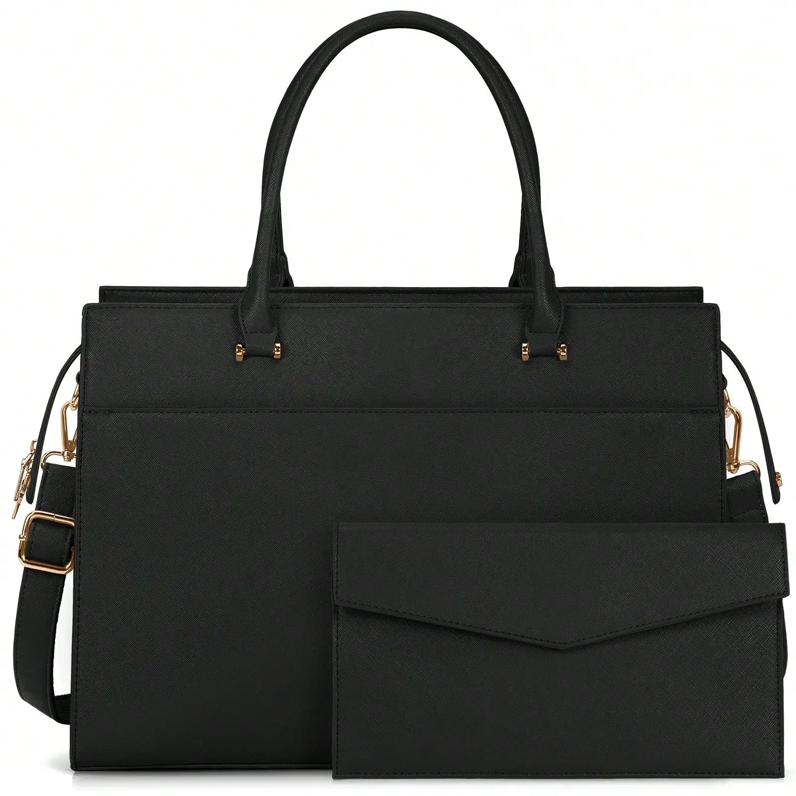 

Laptop Bag For Women 15.6 Inch Leather Tote Bag 2pcs Set Professional Work Bag With Clutch Purse Large Office Computer Bag Teach