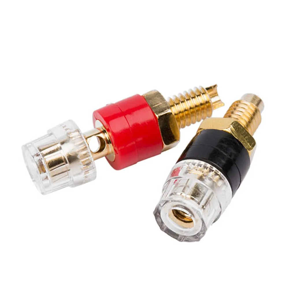 2pcs/1pairs Pure copper gold-plated trumpet crystal terminal power amplifier speaker terminal banana plug socket