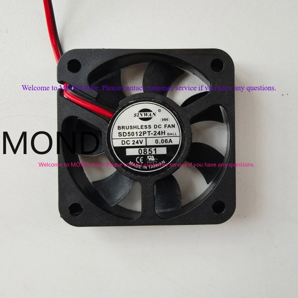 SINWAN SD5012PT-24H SD5012PT-28H Inverter Cooling Fan CPU Elevator Control Cabinet Cooler 24V 0.06A 5CM 5010 2 Wire