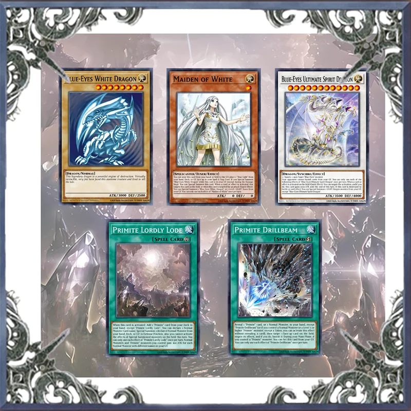 プレイしやすい遊戯王カードデッキ、青い目プライムライト、diy mdデッキ、オリジナルではないマスター決闘、70個