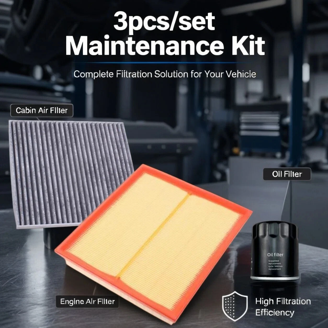 3pcs Filter Set For FAW BESTUNE T99 2.0T 2019-2023 CA4GC20TD BESTURN Engine Cabin AC Air Oil Filter Kit 1109160DD01 81130408002