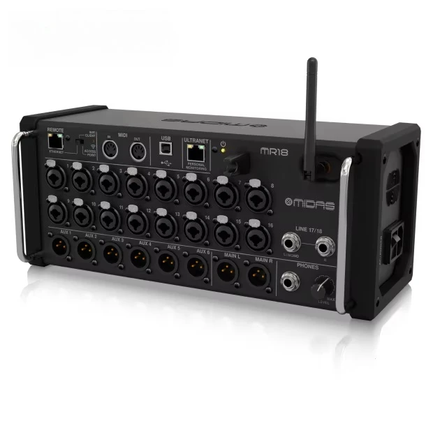 MR18 Rack-Mounted Digital Mixer Stage Performance Band Concert Scene  MIDAS MR18 Digital Audio Processor