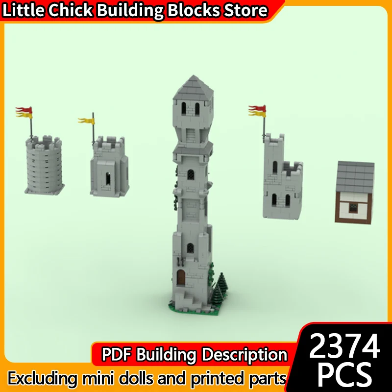 Mittelalterliche Burg Modell MOC Bausteine Burg Turm Zubehör Modulare Technologie Kinder Urlaub Geschenke Montieren Spielzeug Anzug