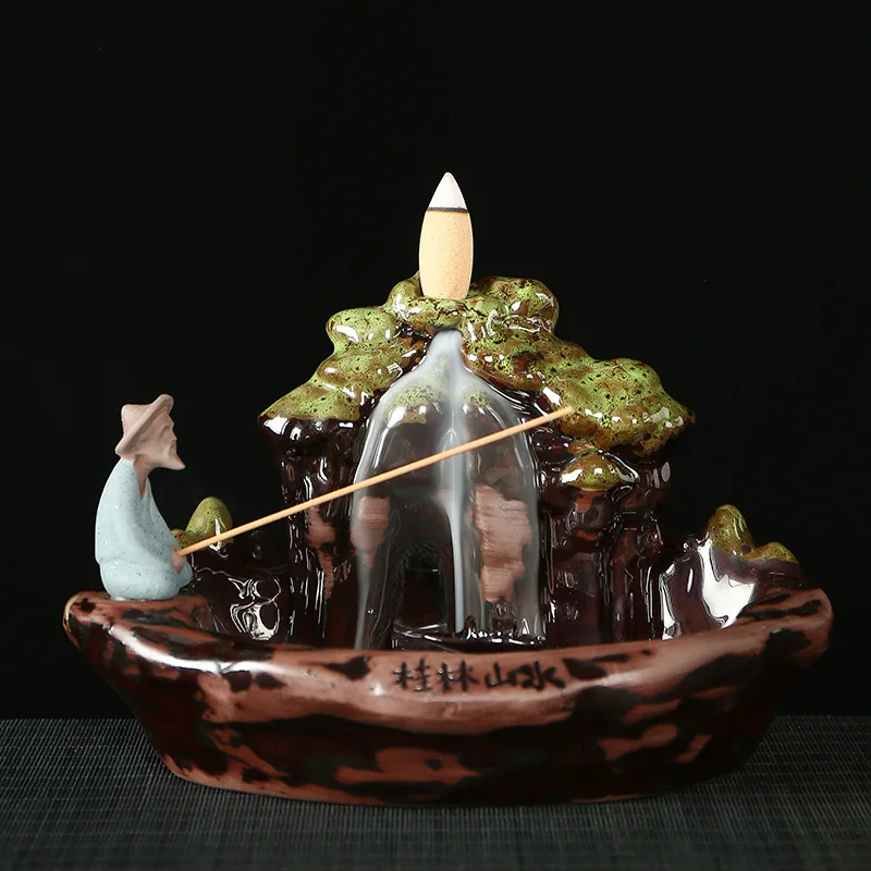 Guilin Shantai Gong Fishing Water Backflow Incense Burner Home Indoor Decoration Available for Dropshipping