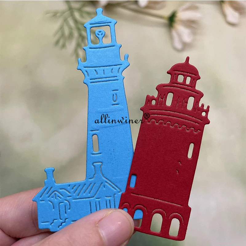 Huis Vuurtoren Metalen Stansmessen Stencils Gestanst Voor Diy Scrapbooking Album Papier Card Embossing