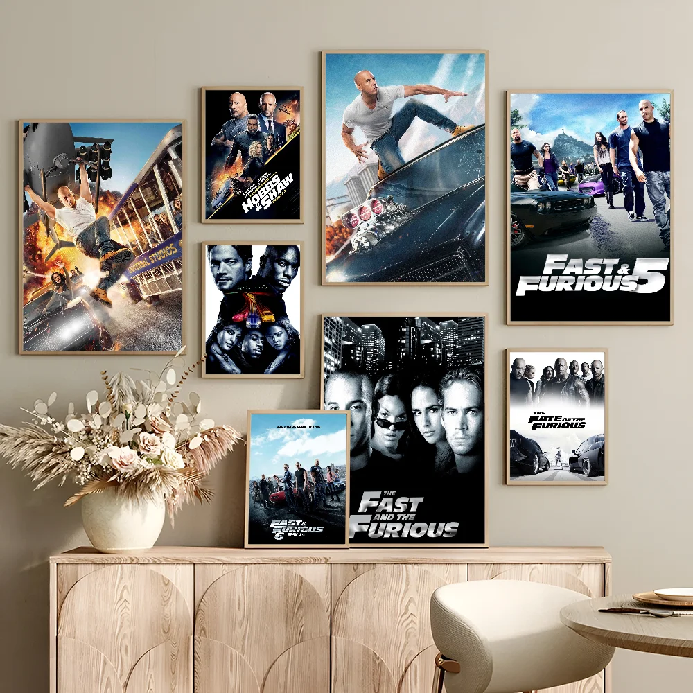 The Fast And The Furious Classic Vintage Posters Whitepaper Prints Posters Artwork Kawaii Room Decor