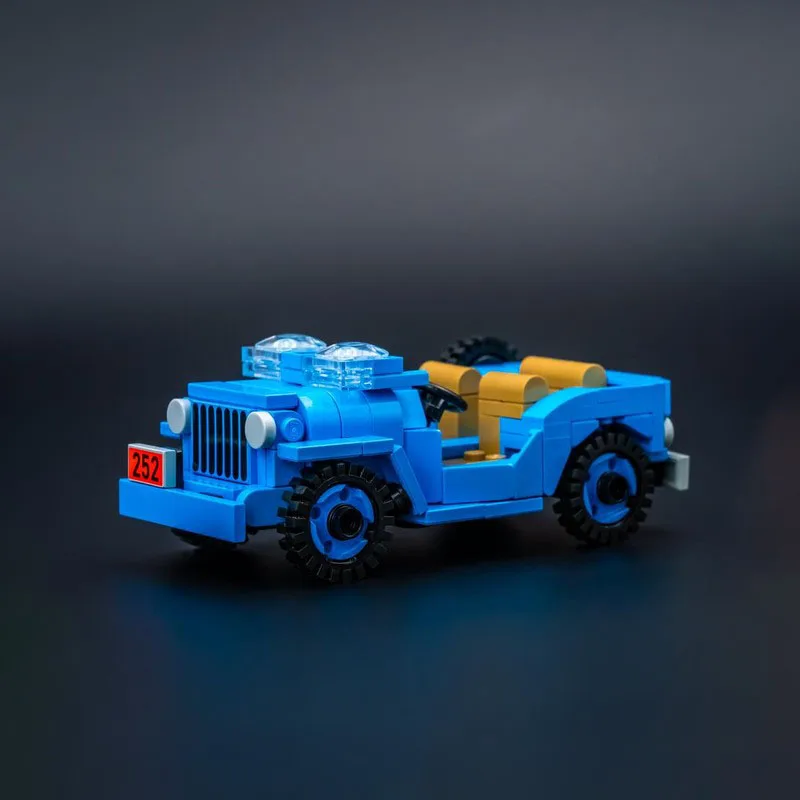 Exquisite new MOC building block model blue Jeep technology modular holiday gift toy DIY assembly set view 3