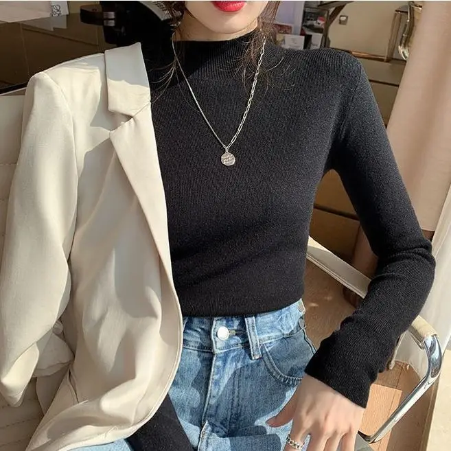Sweaters Jumpers Womens Korean Clothing Woman Jerseys Punk Spike Detail Ultra-Short Nightclub Party Subculture Scene Comfortable
