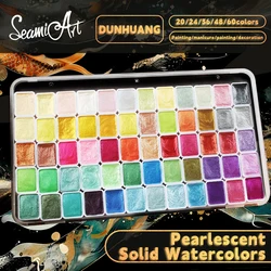 SeamiArt 20 24 36 48 60 Colors Pearlescent Solid Watercolor Set For Drawing Painting Writing Nail Art Creation Art Supplies