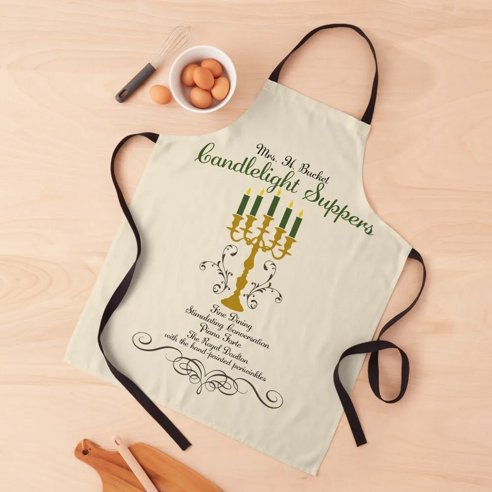 

Mrs H Bucket Candlelight Suppers Apron Women's Dresses bib Barista men Apron