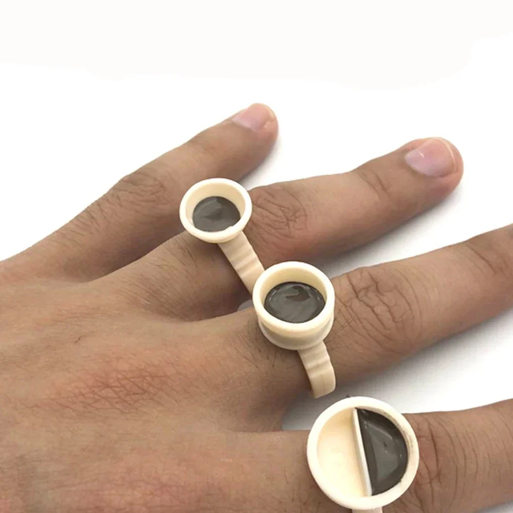 

100Pcs Silicone Disposable Caps Microblading Yellow Ring Tattoo Ink Cup for Tattoo Needle Supplies Accessories